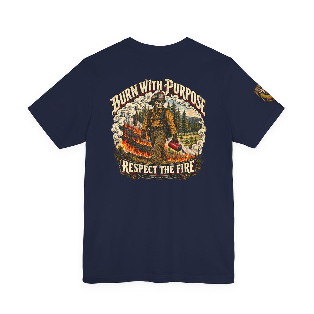 Copy of Skull Firefighter Graphic Tee | CAL FIRE Plane, Wildfire Smoke