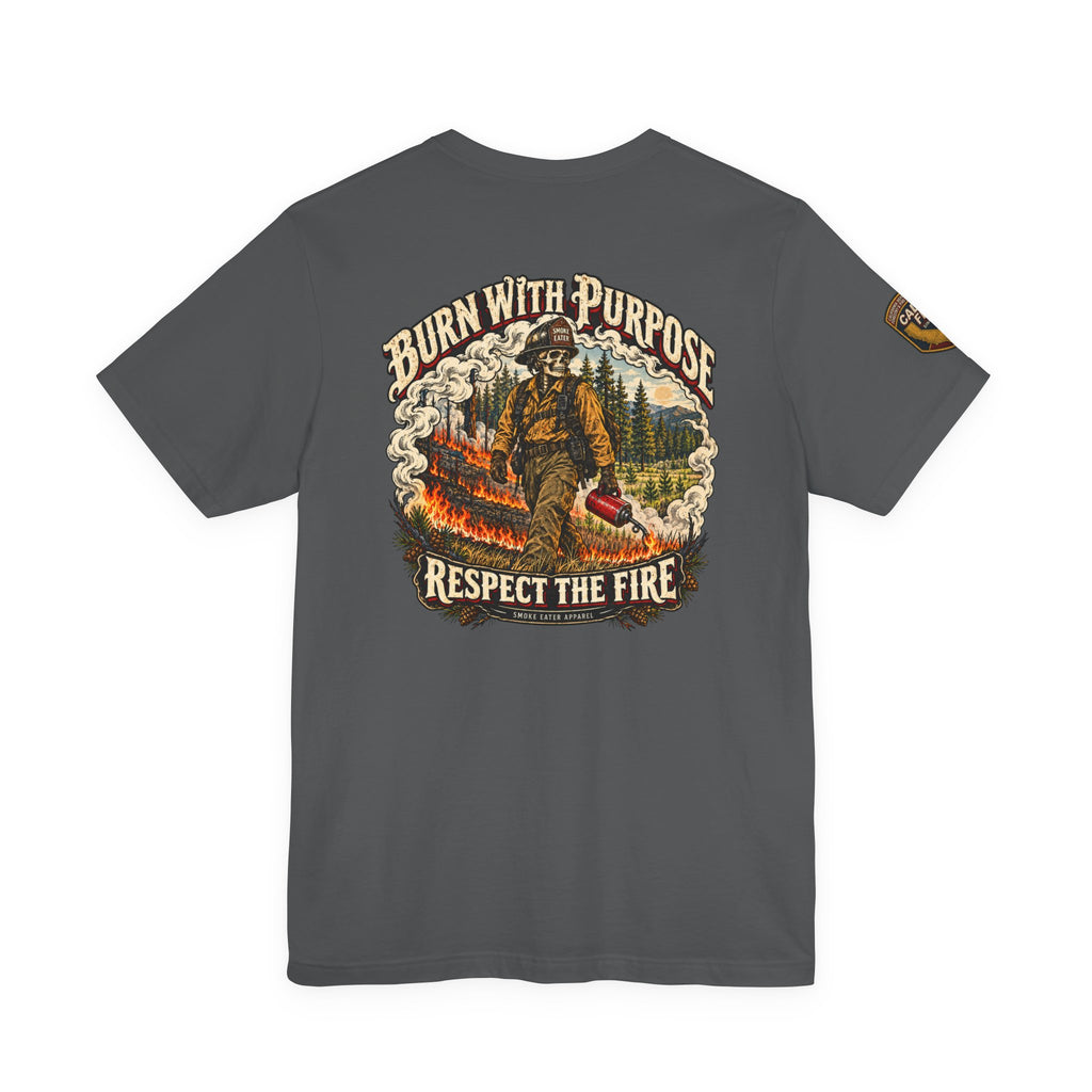 Copy of Skull Firefighter Graphic Tee | CAL FIRE Plane, Wildfire Smoke
