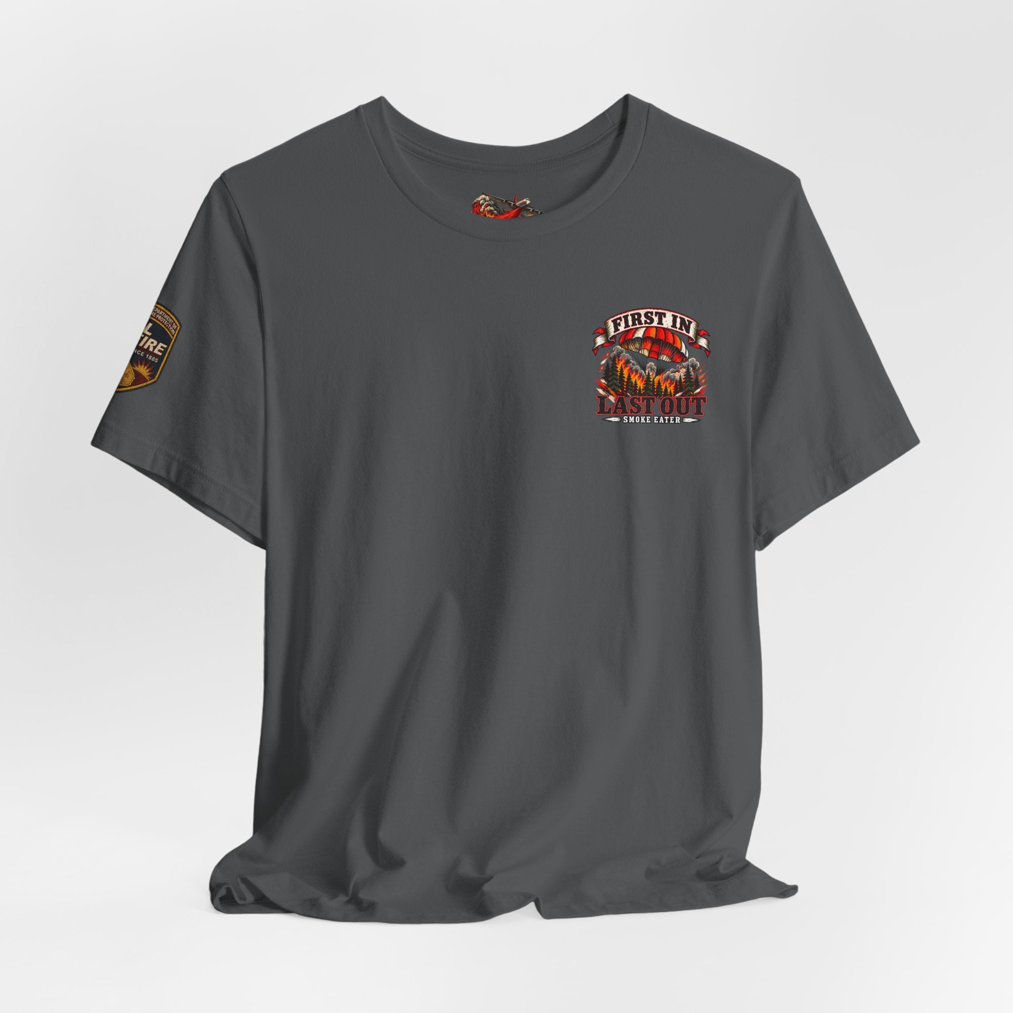 Copy of Skull Firefighter Graphic Tee | CAL FIRE Plane, Wildfire Smoke