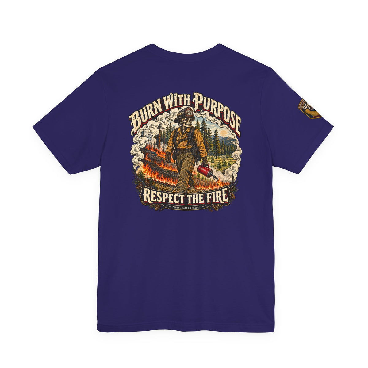 Copy of Skull Firefighter Graphic Tee | CAL FIRE Plane, Wildfire Smoke