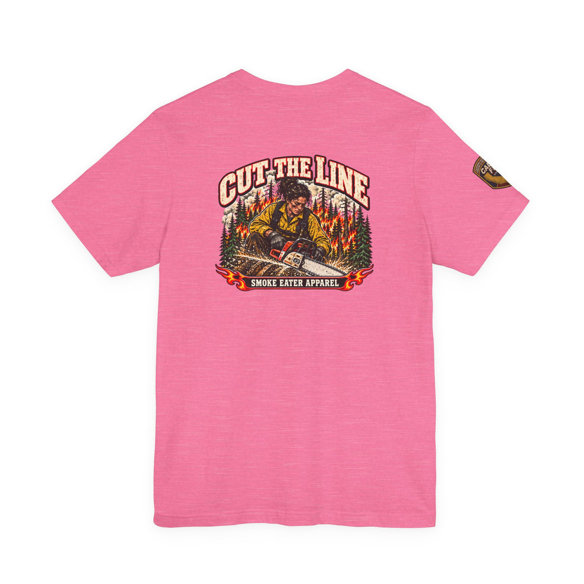 Cut the Line – Female Wildland Firefighter Chainsaw T-Shirt