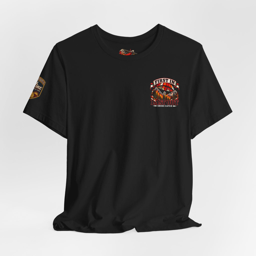 Skull Firefighter Graphic Tee | CAL FIRE Plane, Wildfire Smoke