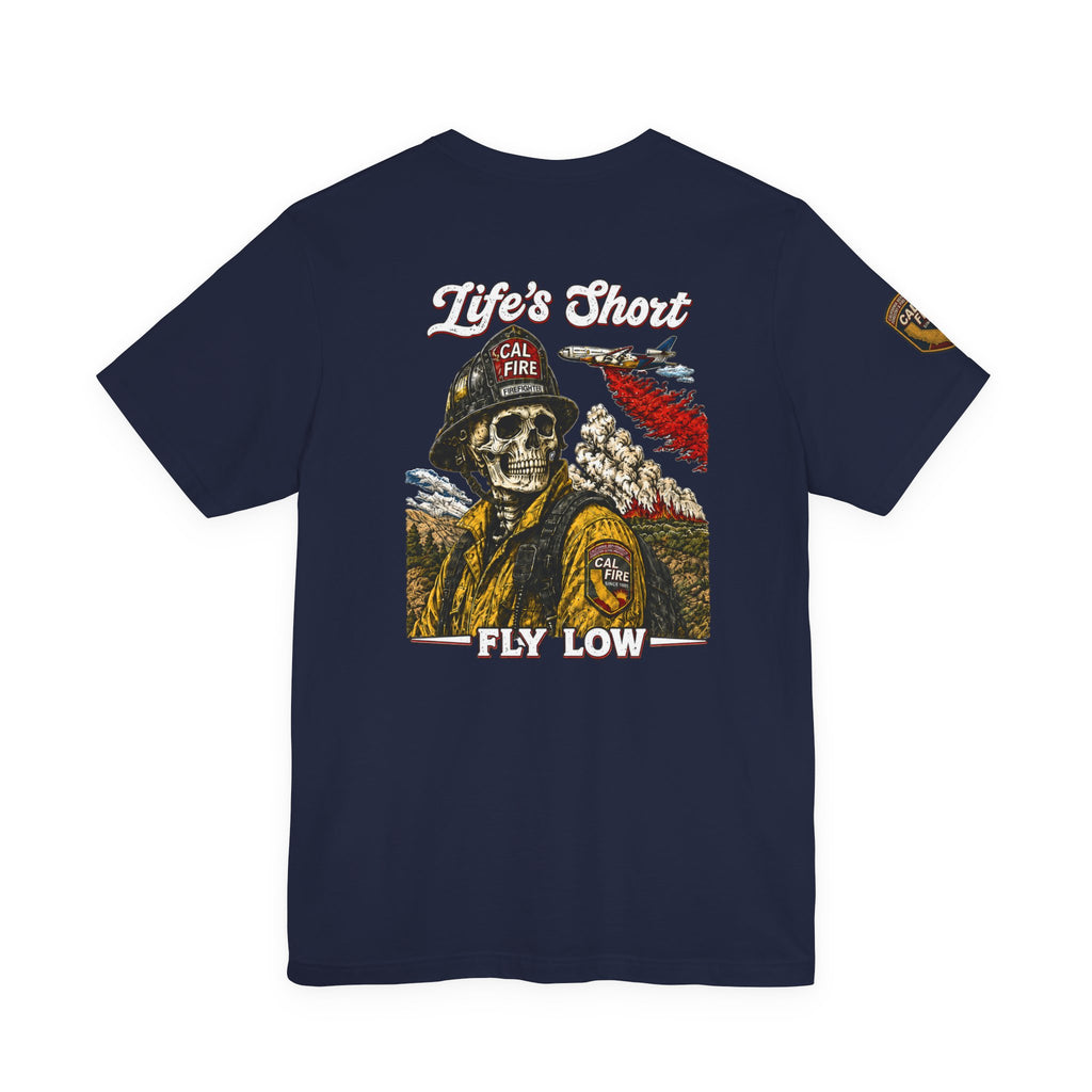 Skull Firefighter Graphic Tee | CAL FIRE Plane, Wildfire Smoke