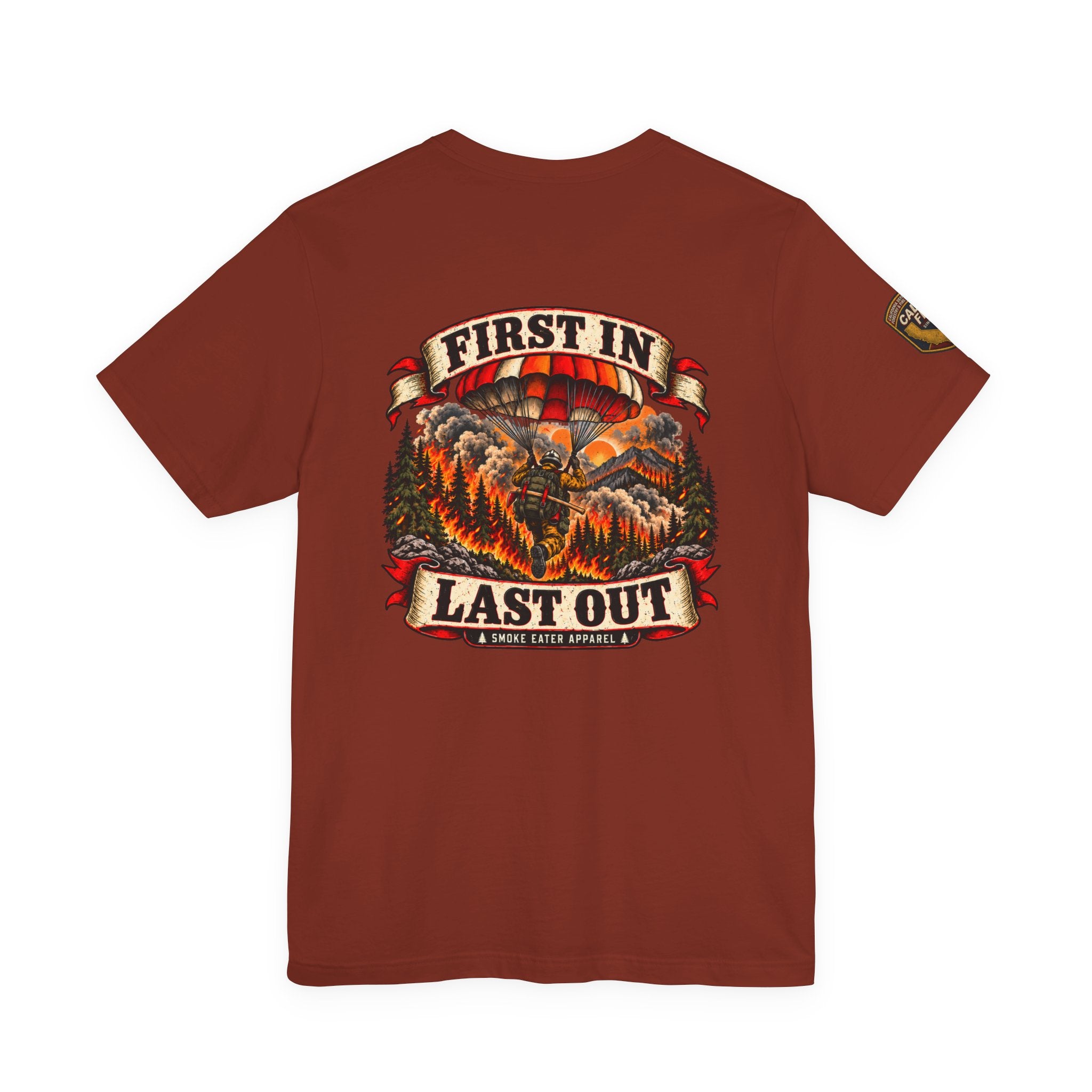 Copy of Skull Firefighter Graphic Tee | CAL FIRE Plane, Wildfire Smoke