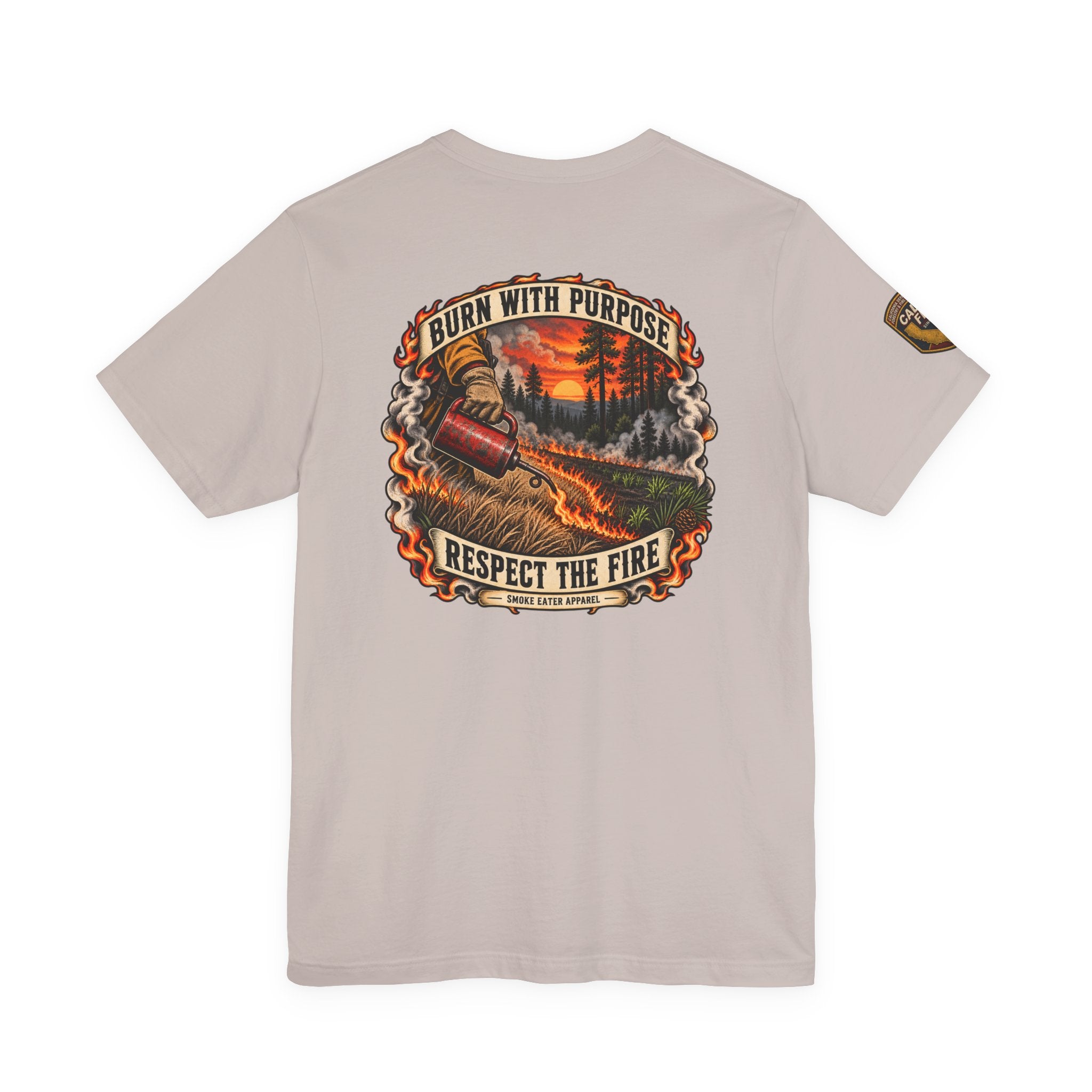 Skull Firefighter Graphic Tee | CAL FIRE Plane, Wildfire Smoke
