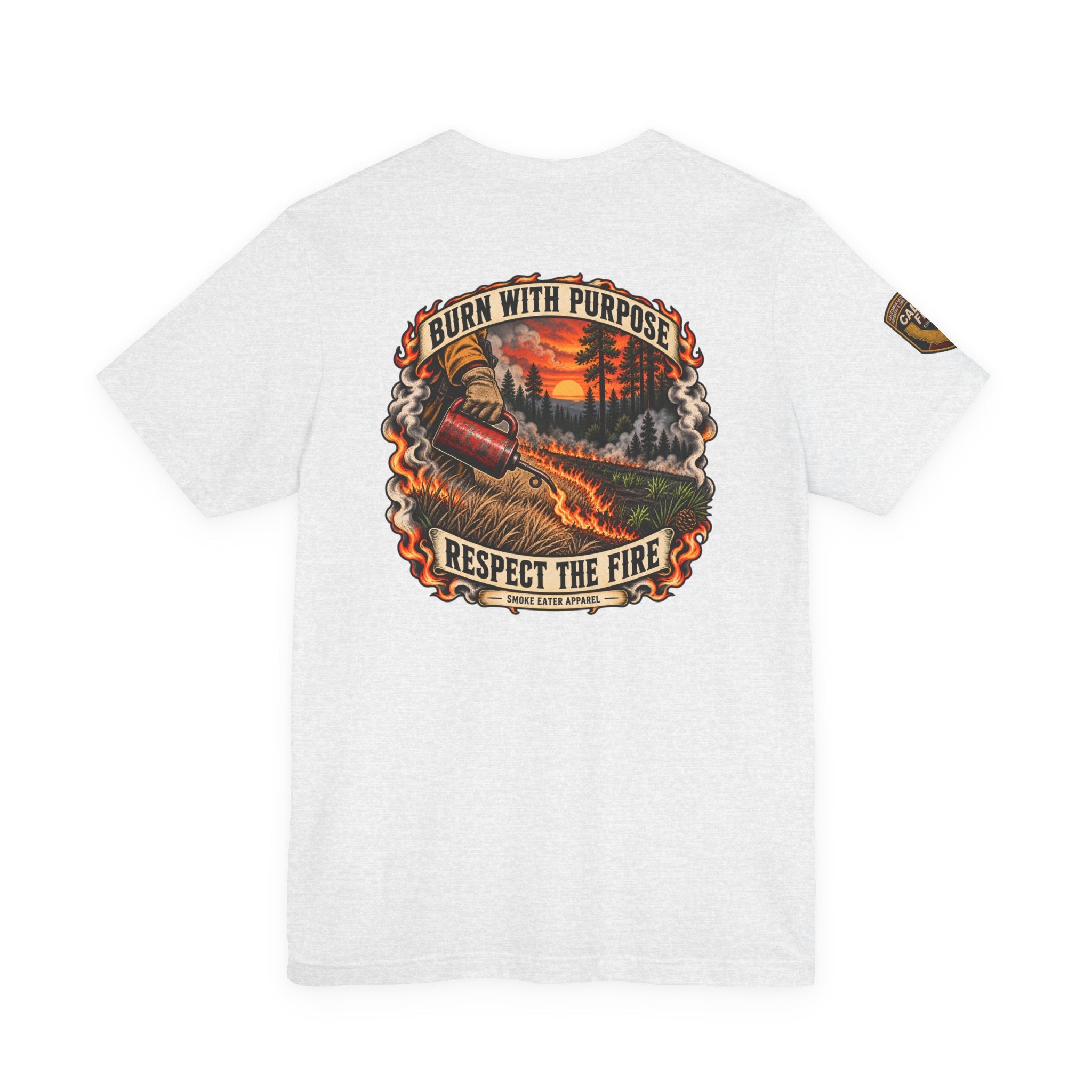 Skull Firefighter Graphic Tee | CAL FIRE Plane, Wildfire Smoke