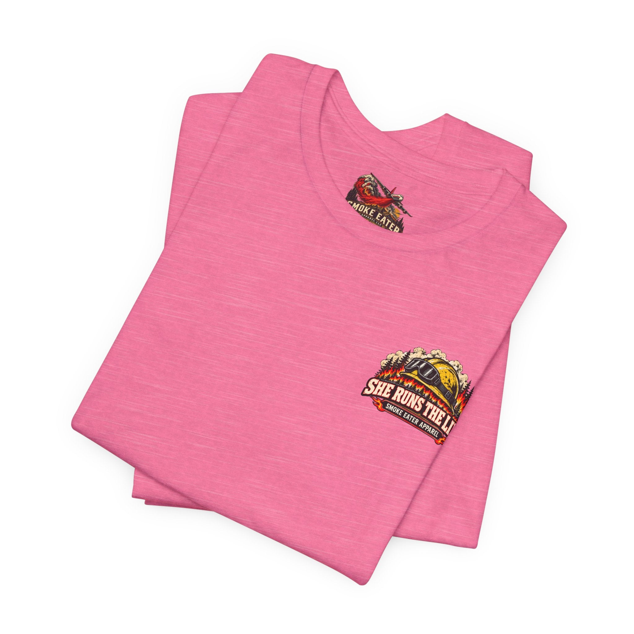She Runs the Line – Female Wildland Firefighter Crew Leader T-Shirt