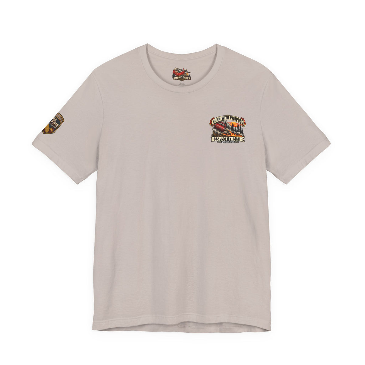 Skull Firefighter Graphic Tee | CAL FIRE Plane, Wildfire Smoke