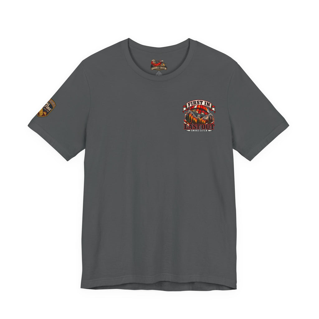 Skull Firefighter Graphic Tee | CAL FIRE Plane, Wildfire Smoke