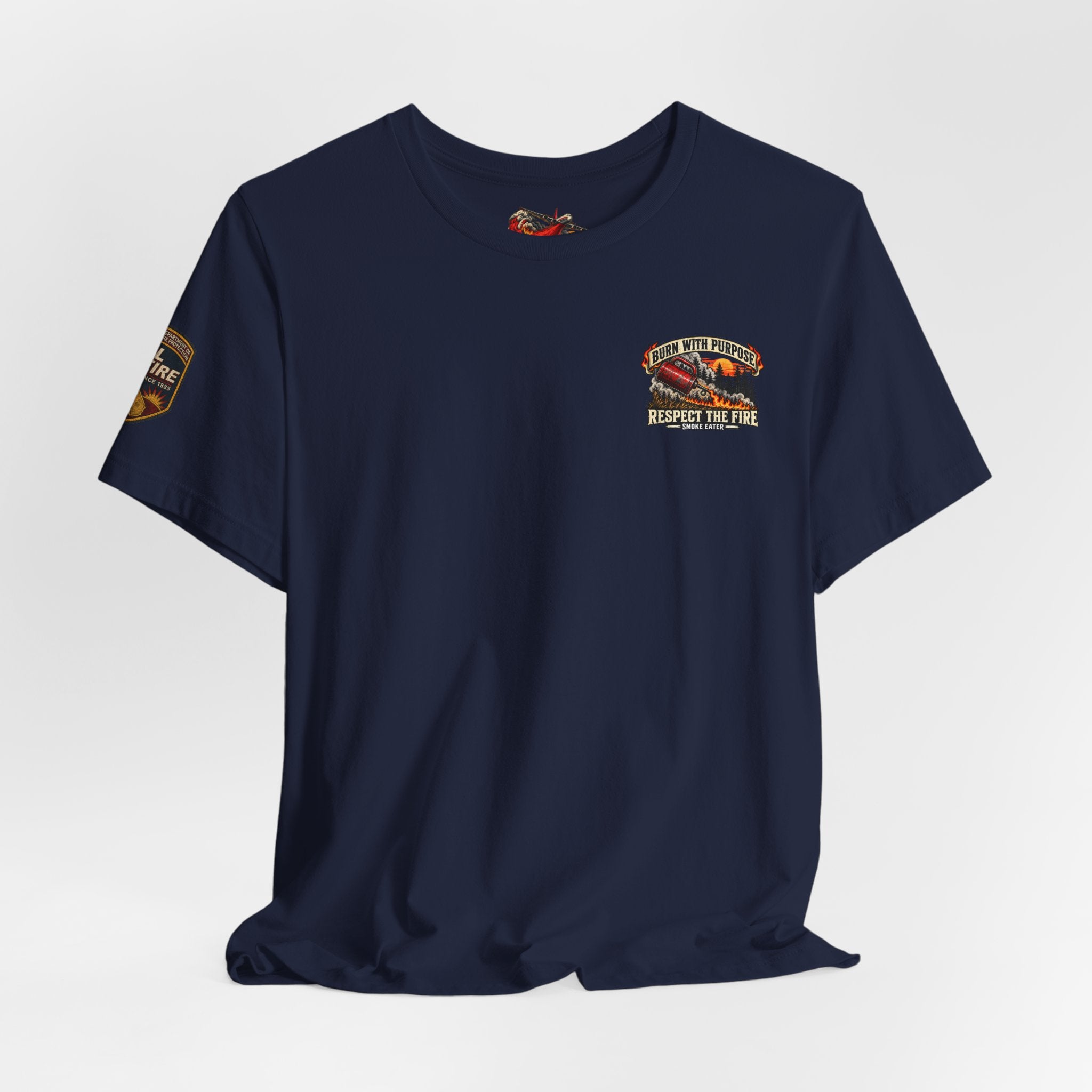 Skull Firefighter Graphic Tee | CAL FIRE Plane, Wildfire Smoke