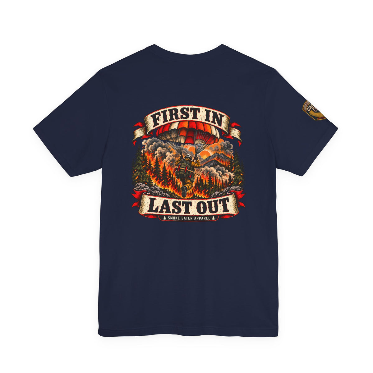 Copy of Skull Firefighter Graphic Tee | CAL FIRE Plane, Wildfire Smoke