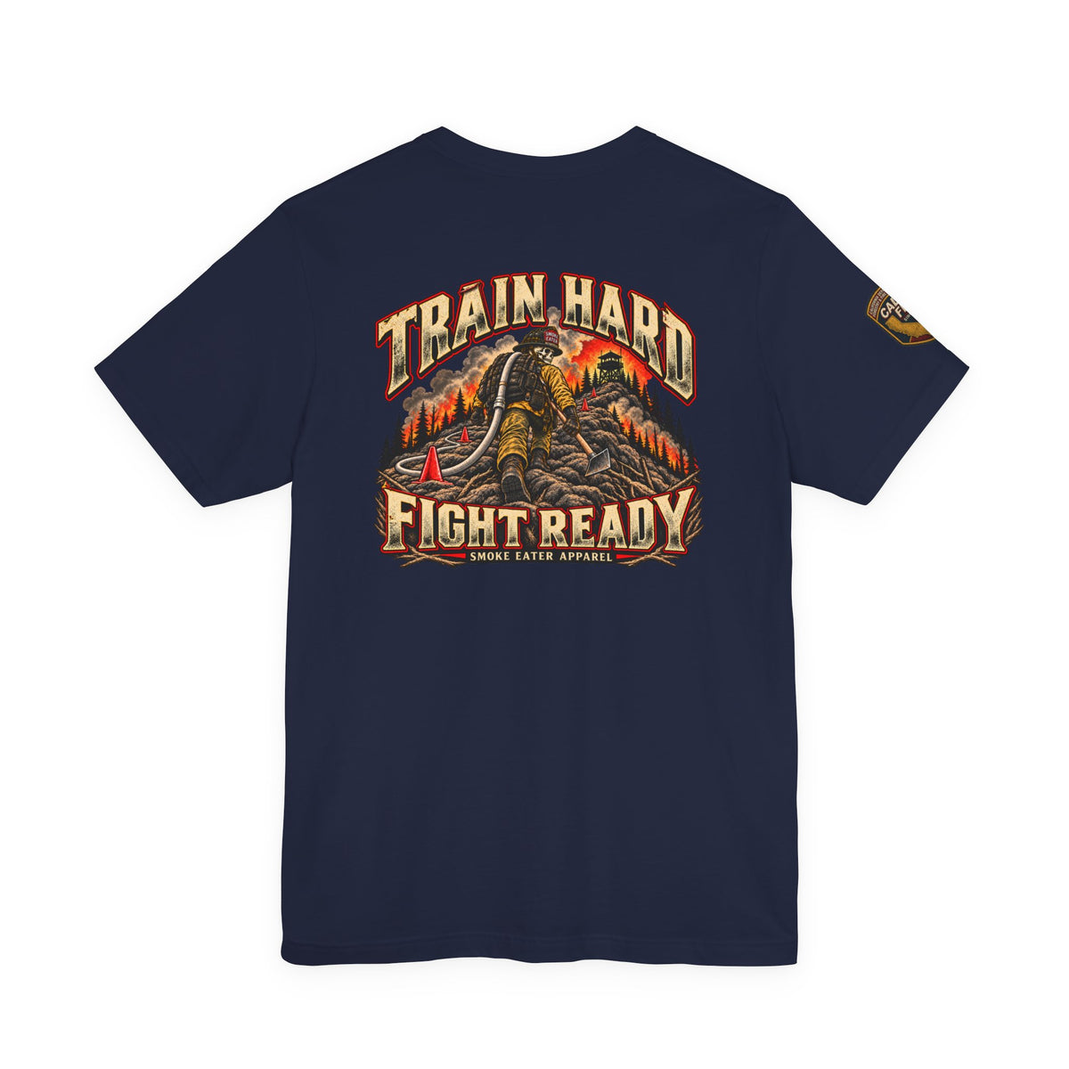 Train Hard, Fight Ready – Skeleton Wildland Firefighter Smoke Eater T-Shirt