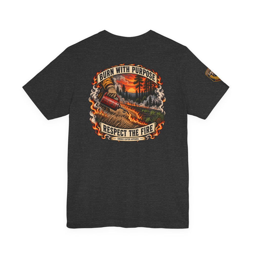 Skull Firefighter Graphic Tee | CAL FIRE Plane, Wildfire Smoke