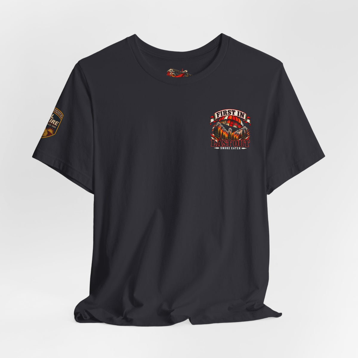 Skull Firefighter Graphic Tee | CAL FIRE Plane, Wildfire Smoke
