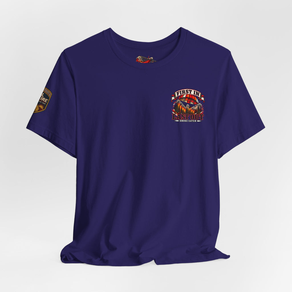 Skull Firefighter Graphic Tee | CAL FIRE Plane, Wildfire Smoke