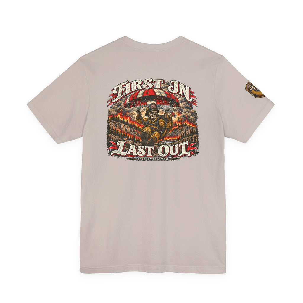 Skull Firefighter Graphic Tee | CAL FIRE Plane, Wildfire Smoke