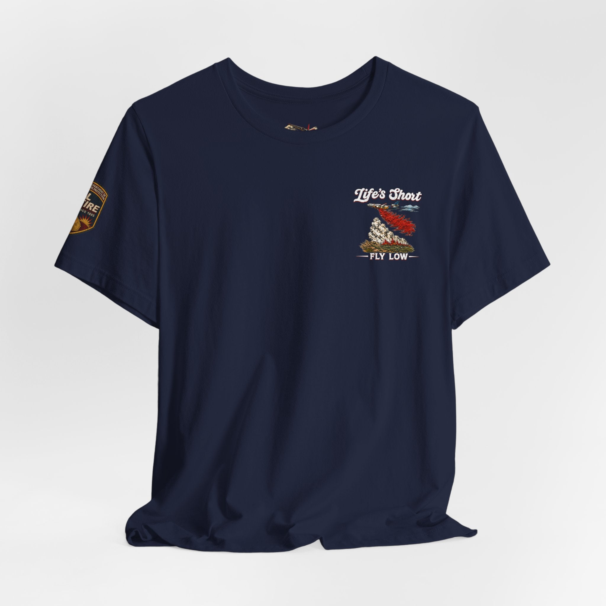 Skull Firefighter Graphic Tee | CAL FIRE Plane, Wildfire Smoke